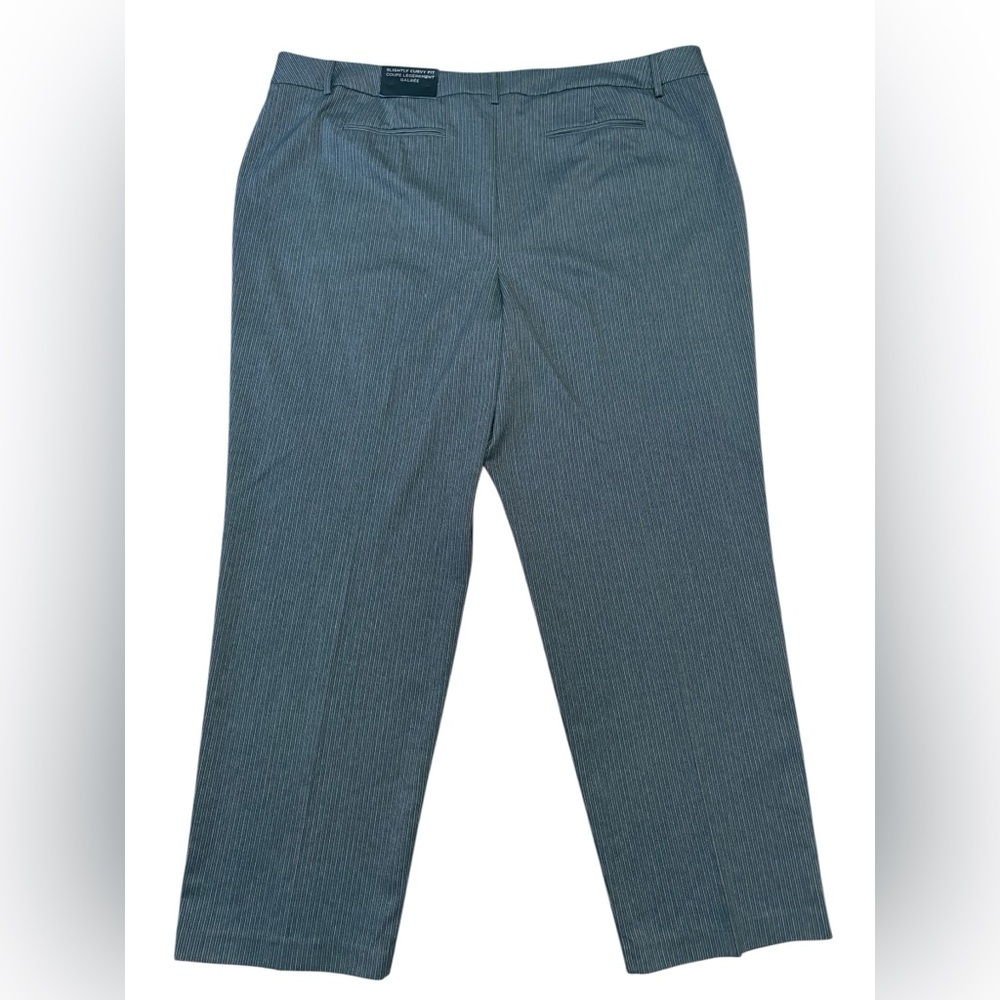 Penningtons, Pinstripe Dress Pants – Slightly Curvy Fit, Plus Size 28W, Gray - Picture 8 of 10